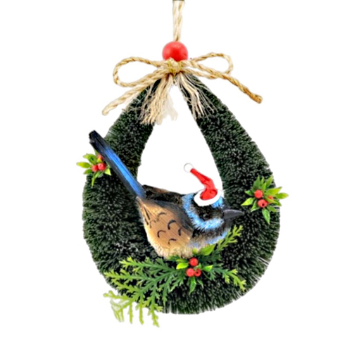 Xmas Loop Door Hanger Bristlebrush Blue Wren