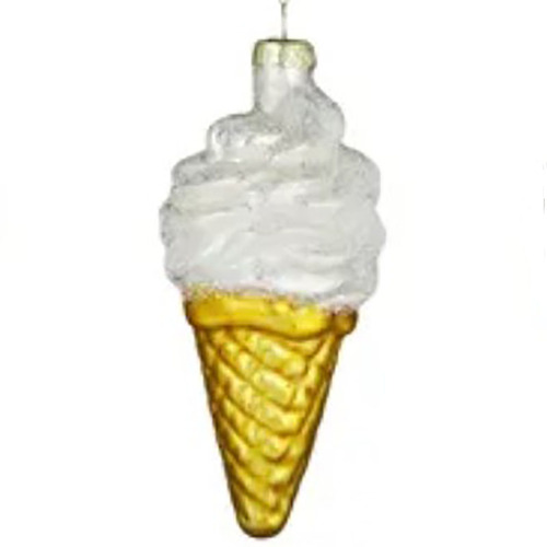 Ice Cream Cone Hanging Glass Christmas Decoration