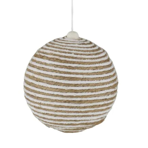 Natural White 10cm Hanging Christmas Bauble