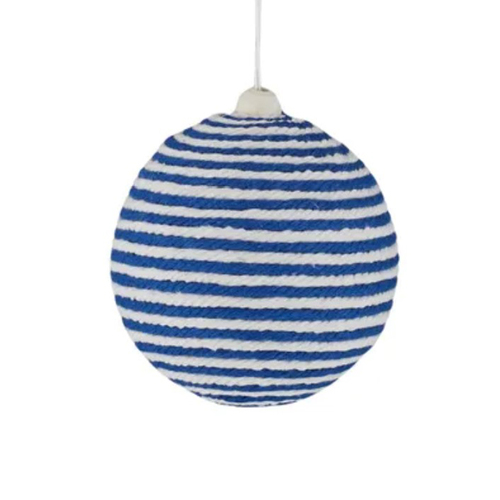 Blue White 8cm Hanging Christmas Bauble