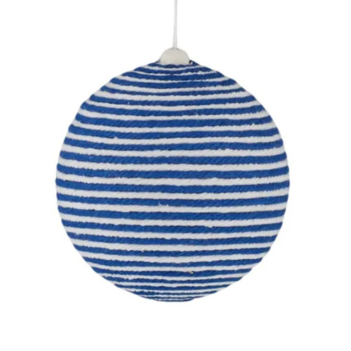 Blue White 10cm Hanging Christmas Bauble