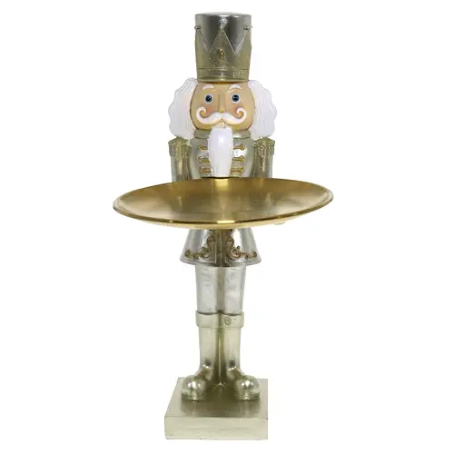 Gold Nutcracker with Plate 35cm