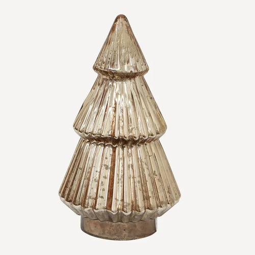 Tiered Antique Gold Glass LED Christmas Tree