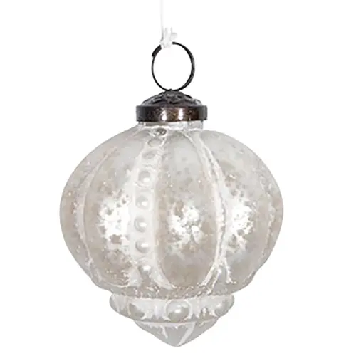 Blanc Turnip Glass Hanging Christmas Ornament 8cm