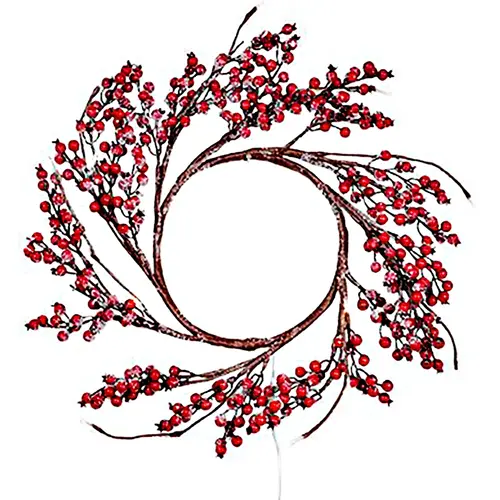 Red Berry Snow Light Up Christmas Wreath 60cm