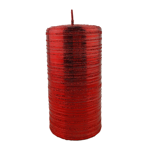 Red Metallic Spenallato Pillar Candle 15 x 7cm
