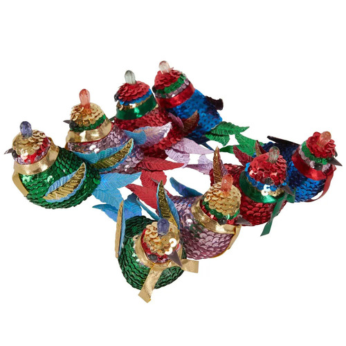  Sequin Bright Colour  Birds Clip 5cm 8pc