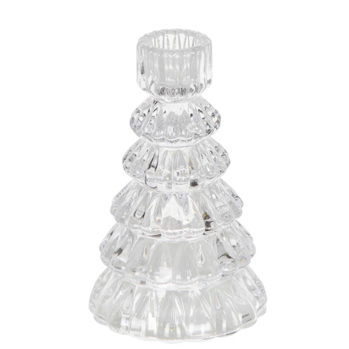 Ice Glass Christmas Tree Candle 13 x 8cm