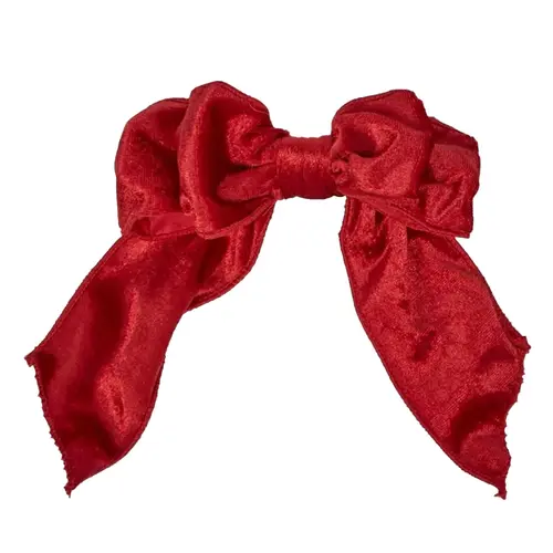 Red Velvet Clip on  Christmas  Bow Small