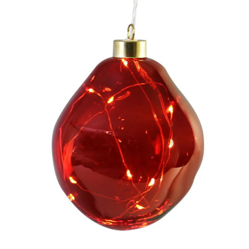 LED Organic Shaped Glass Ball Red