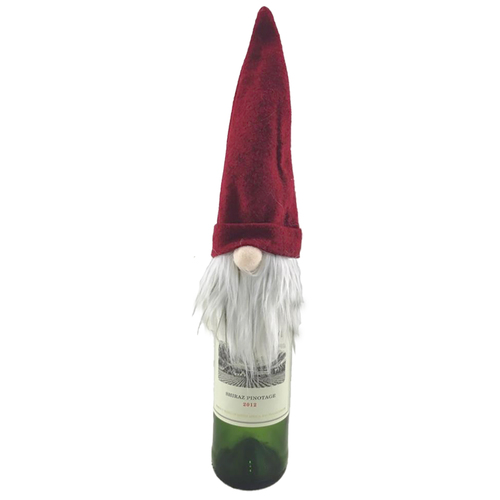 Santa Wine Bottle Cover - Red