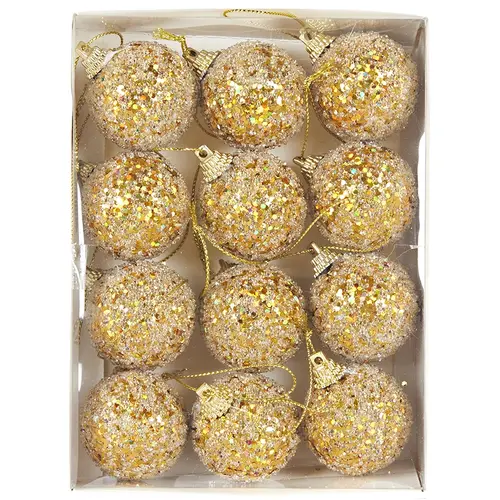 Mini Gold Sugar Baubles 3 cm 12pk