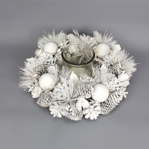 White pinecone, and Bauble Centrepiece