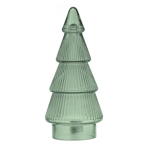 Comet Green Glass Christmas Tree Tealight 30cm