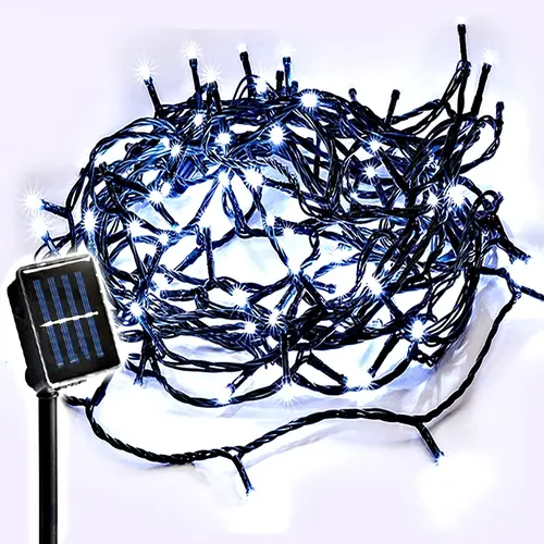 420 SOLAR LED Fairy Lights - White (Gn Wire)