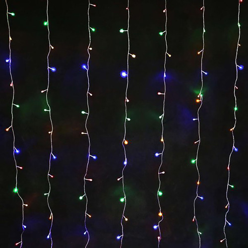 160 LED Solar Curtain Fairy Lights - Multi Colour