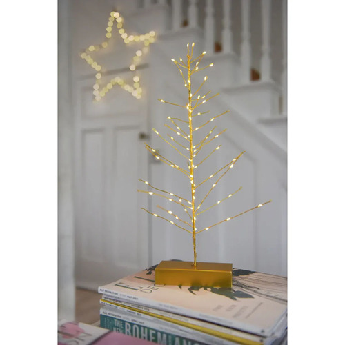 80 LED 45cm H Tabletop Gold Christmas Tree