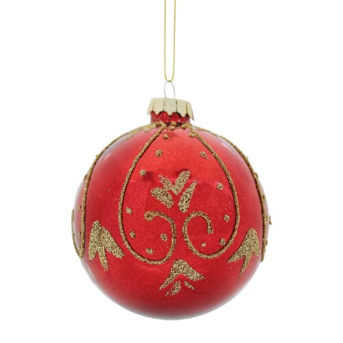  Symphony Glass Hanging  Christmas Bauble 8cm 6pk