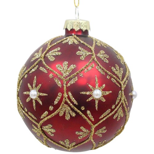 Sienna Glass Hanging Christmas Bauble 8cm 6pk