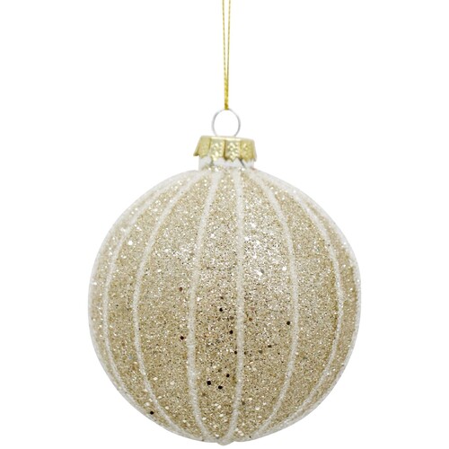 Channel Glass Hanging Bauble 8cm 6pk