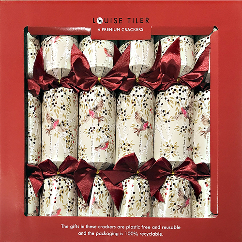 Penny Kennedy Louise Tiller Christmas Robins Christmas Crackers 6 pk