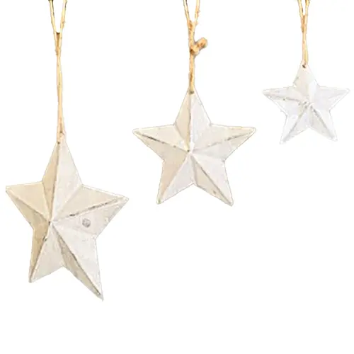 Hanging Timber Christmas Stars 3pc