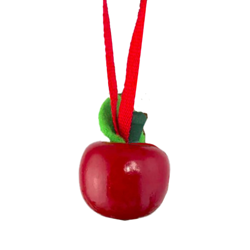 Red  Mini Apple Wooden Tree Decoration 2.5cm