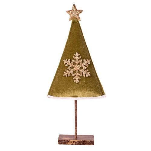 Green Velour Tabletop Christmas Tree 44cm