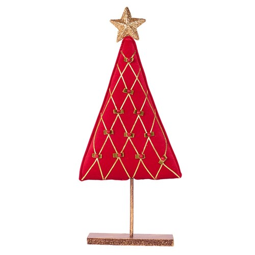 Red Velour Tabletop Christmas Tree 59cm