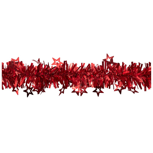 Red Tinsel with Stars 2m