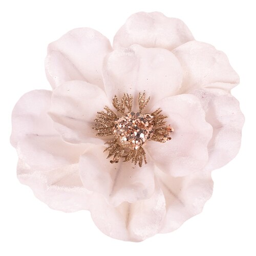 White and Champagne  Magnolia Clip 15cm