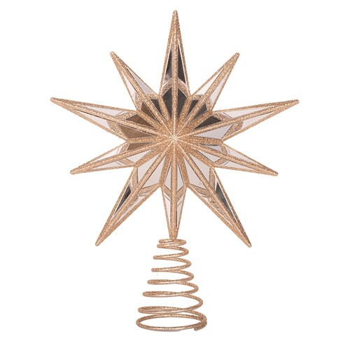 Ceslestial 10 Point Mirrored Champagne Christmas Tree Topper 31cm