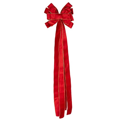 Long Tail Double Red Bow 33 x 110cm