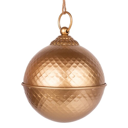 Gold Textured  Metal  Christmas Bell 17cm