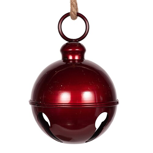 Pearlescent Burgundy Metal Christmas  Bell 16cm