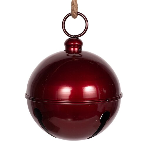 Pearlescent Burgundy Metal Christmas  Bell  24cm