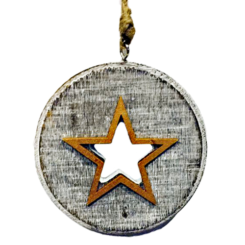 Star cutout Cinnamon / Copper disc 8 cm