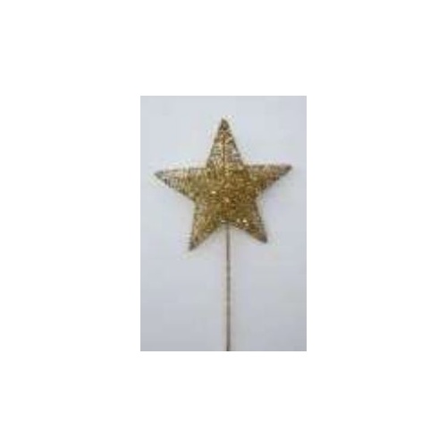 Gold Christmas Tree Topper on Stick 20cm high 