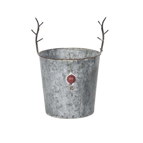 Red Nose and Antler Pot large