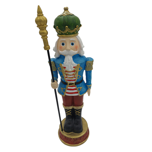 Nutcracker with Sky Blue Jacket and Green Hat 33cm