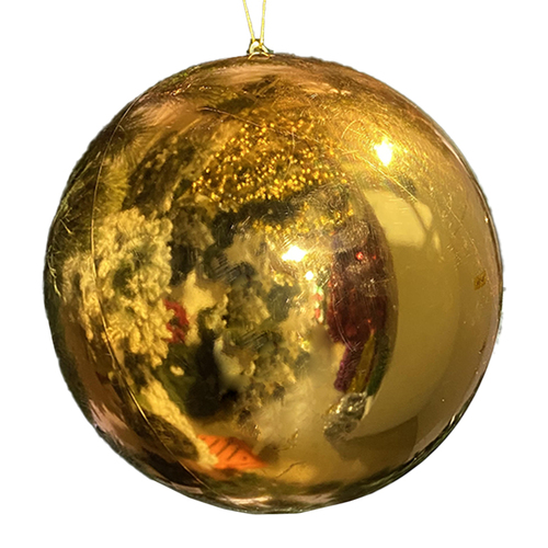 25cm Bright  Gold Non Breakable Christmas Bauble