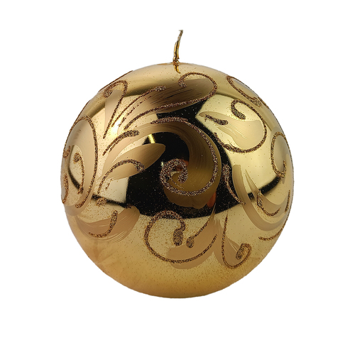 Gold Metallic and Gold Florentino Ball Candle 12cm