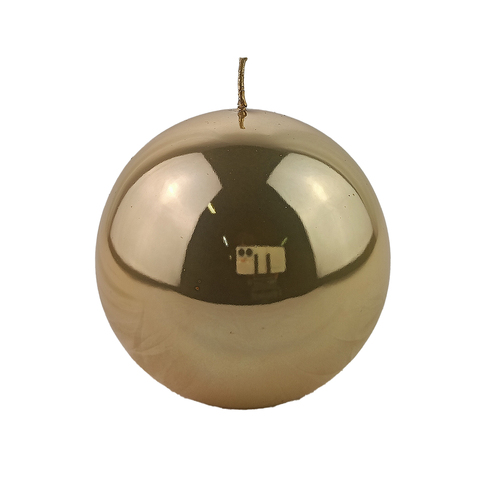 Gold Metallic  Ball Candle 12cm