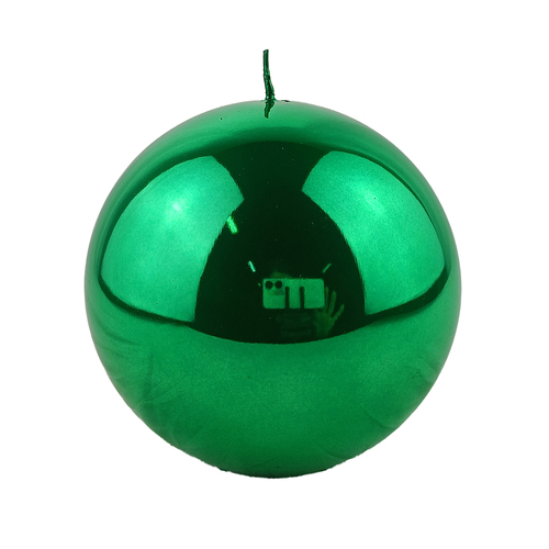 Green Metallic Ball Candle 12cm