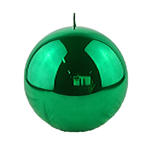 Green Metallic  Ball Candle 15cm