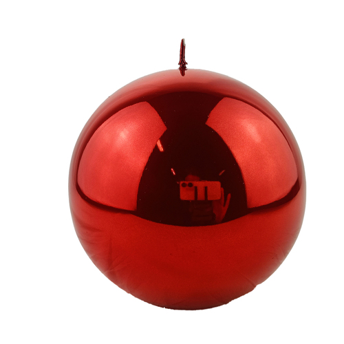 Red Metallic Ball  Candle 15cm