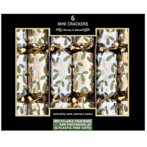 Mini Mistletoe Christmas Crackers  6pk