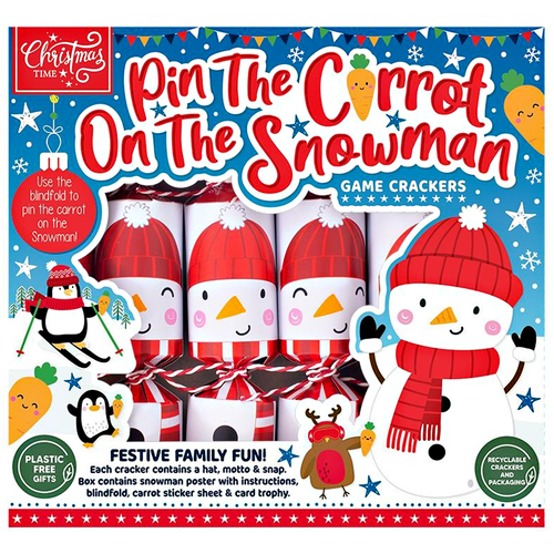 Pin the Carrot Christmas Crackers  6pk