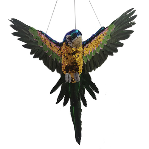 Flying Sequin Parrot Christmas Decoration