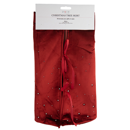 Red Velvet Diamonte 90cm Tree Skirt